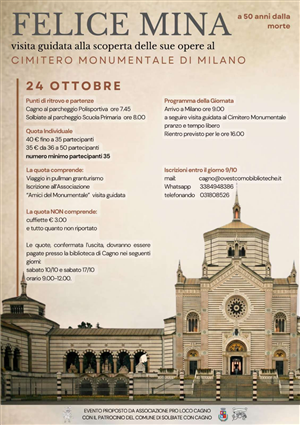 Felice Mina: visita guidata alla scoperta delle sue opere al Cimitero Monumentale di Milano